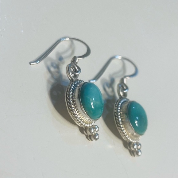 Pair 925 Silver earrings with natural stones. - Picture 8 of 10